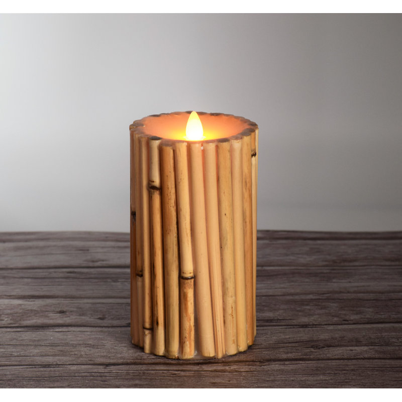 Bayou Breeze Bamboo LED Unscented Flameless Candle & Reviews Wayfair